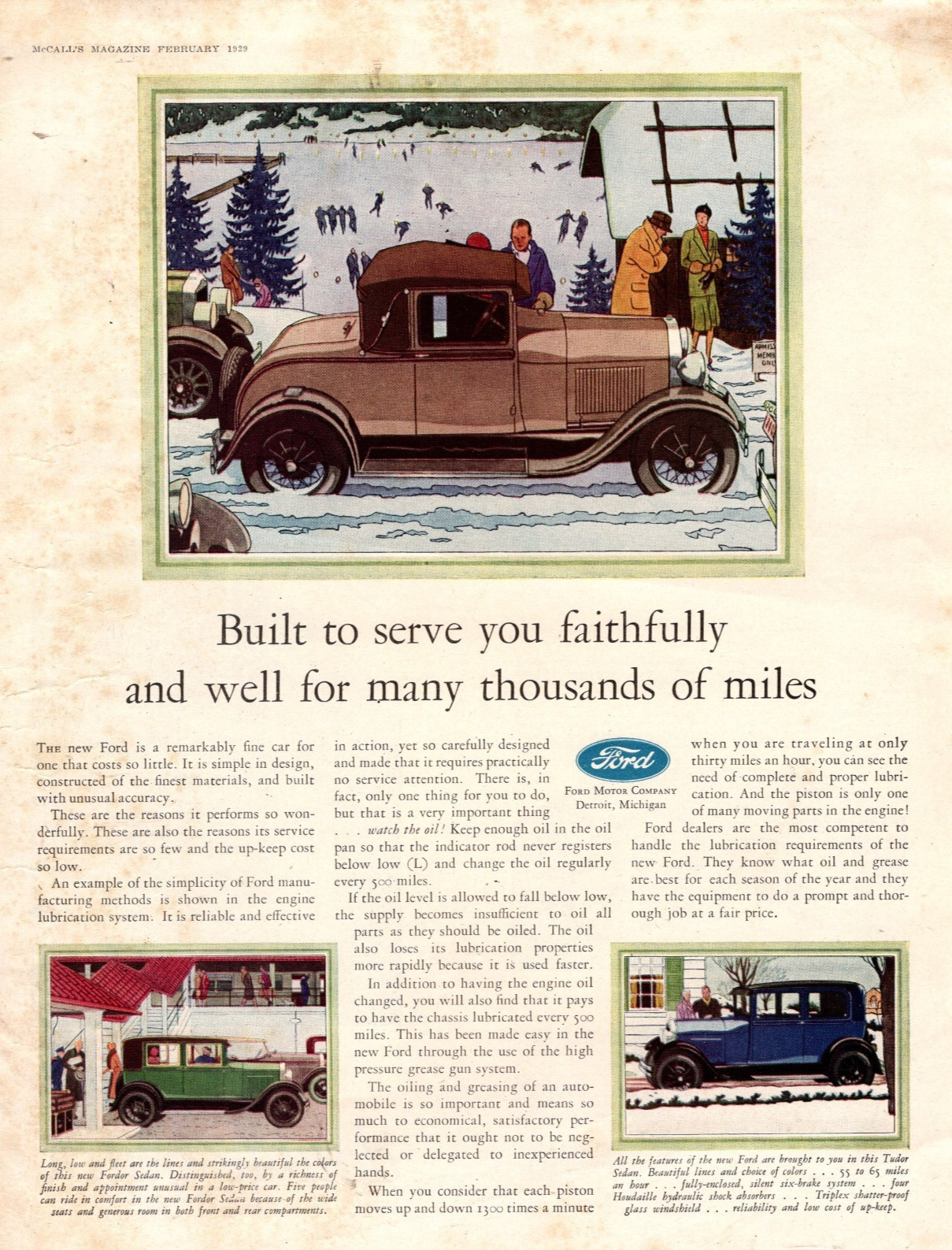1928 Ford Model A  Tudor and Fordor Sedan and sport coupe Original ad - Scarce