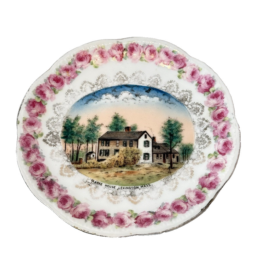 LEXINGTON - Clarke House - MA Massachusetts Antique TRINKET Souvenir China Dish 