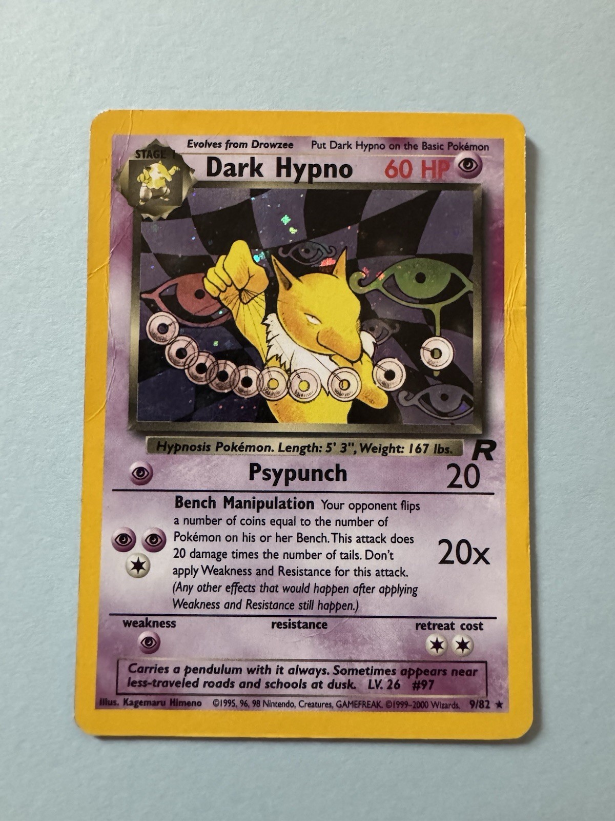 Pokémon Team Rocket Dark Hypno Holo 9/82 - Damaged
