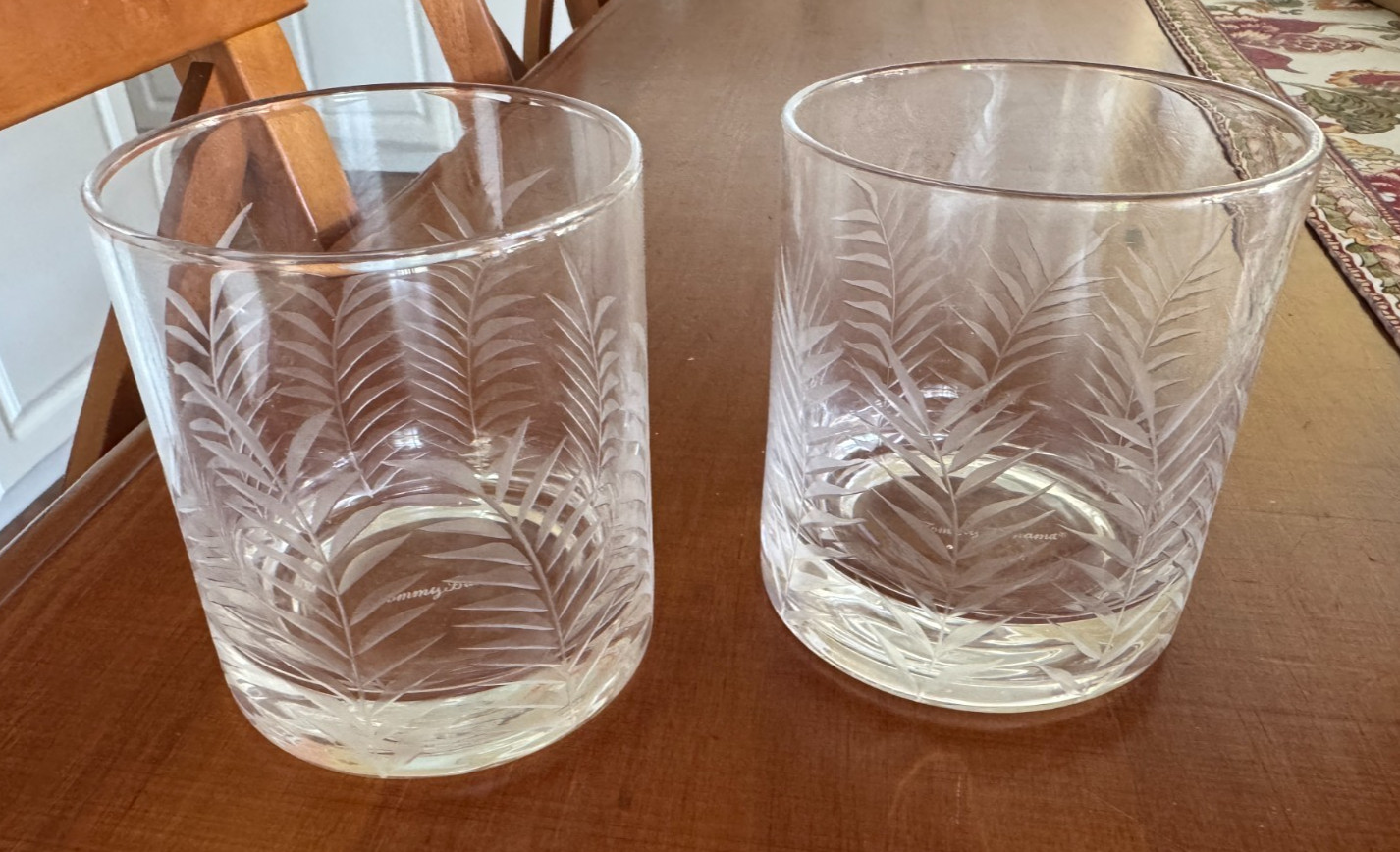 Tommy Bahama ETCHED PALM -- Set of 2 Double Old Fashioned 4\ Tommy Bahama ETCHED PALM -- Set of 2 Double Old Fashioned 4\