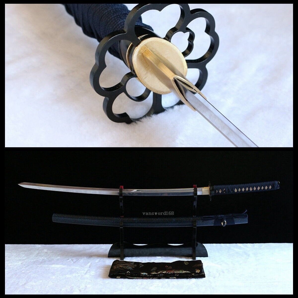 Katana Japanese Samurai Sword Kogarasu-Maru Style 1095 High Carbon Full Tang