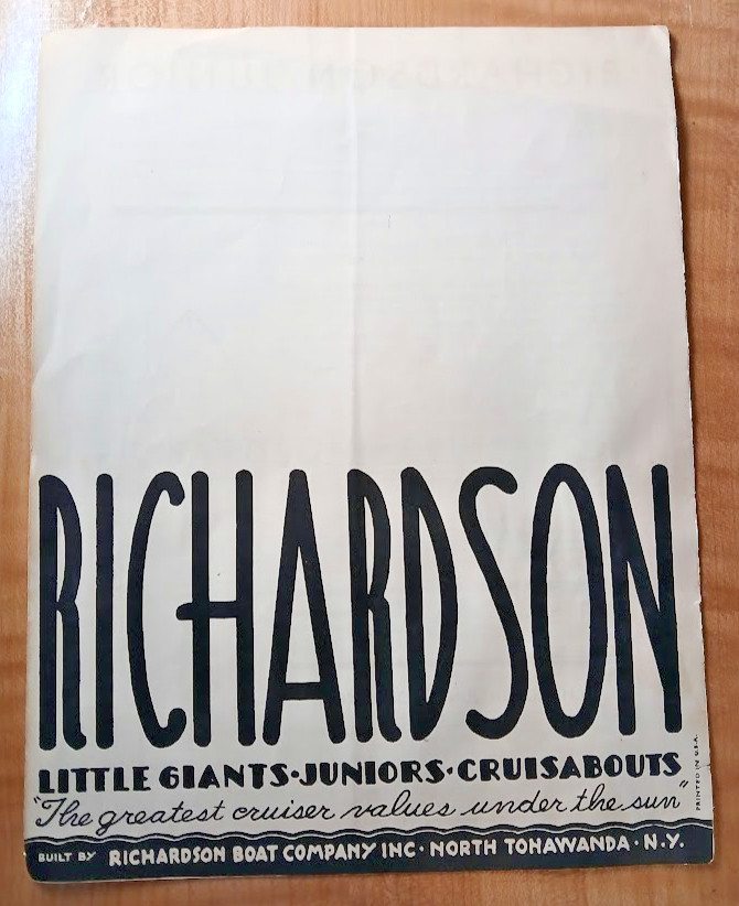 Richardson Little Giants - Juniors - Cruisabouts 1934 Antique Brochure - RARE Richardson Little Giants - Juniors - Cruisabouts 1934 Antique Brochure - RARE