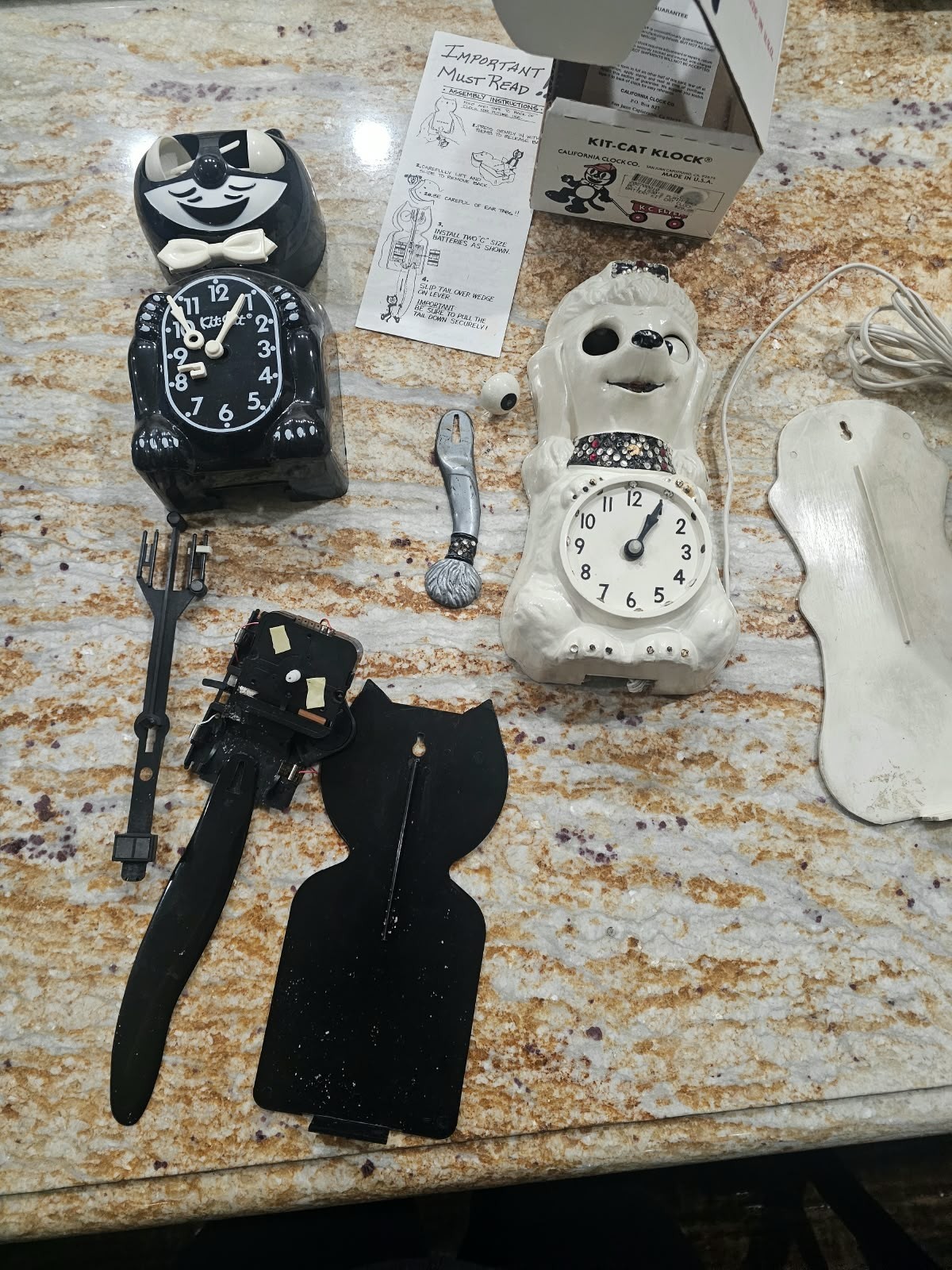 Vintage California Co Poodle Clock  and  Kit-Cat Klock PLEASE READ 