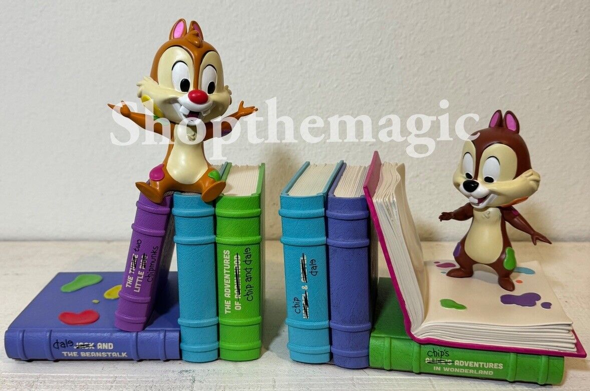 2024 Disneyland Chip & Dale Bookends Madly Mischievous Collection Lewis Whitman.