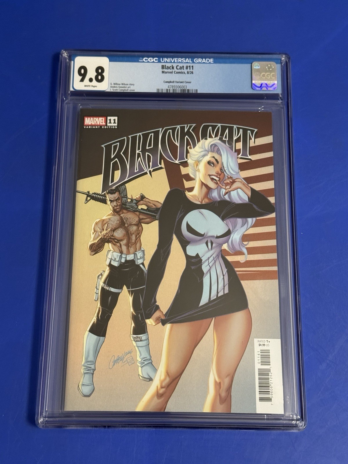 BLACK CAT #11 CGC 9.8 J. SCOTT CAMPBELL Punisher VARIANT 1st Print Marvel 2026