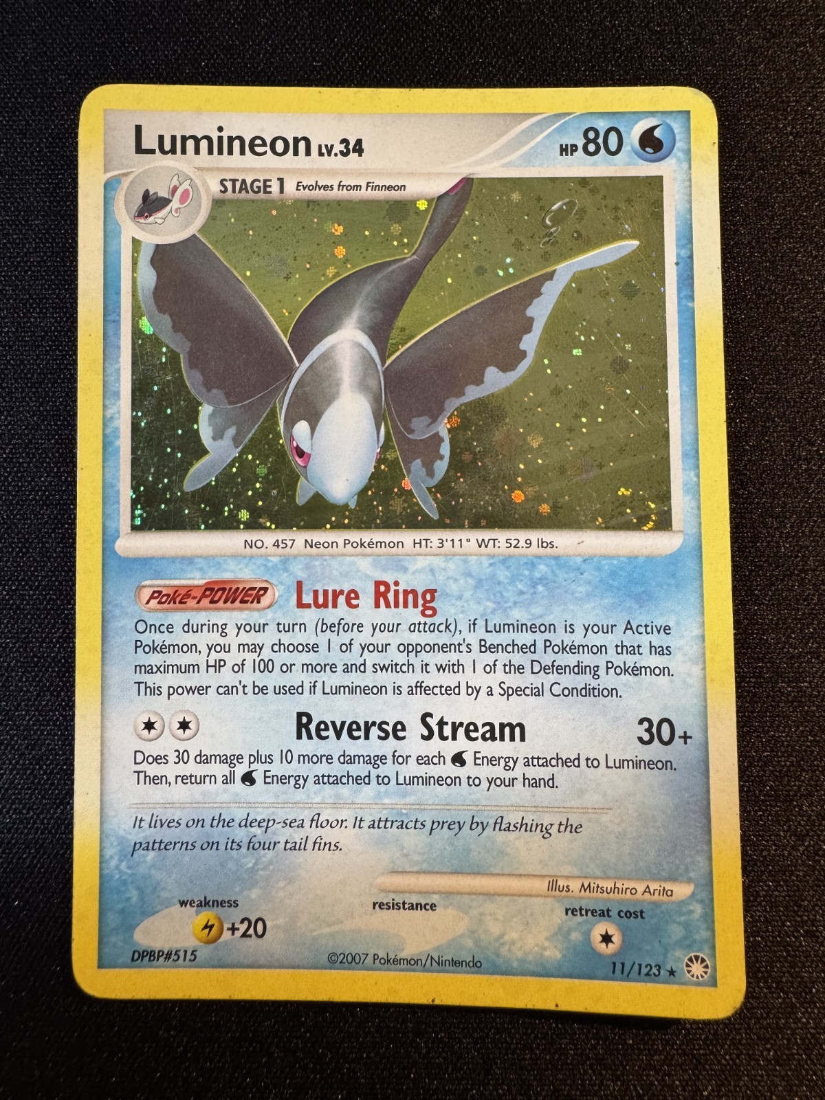 Pokémon TCG Lumineon 11/123 Mysterious Treasures Holo Rare 2007 MP