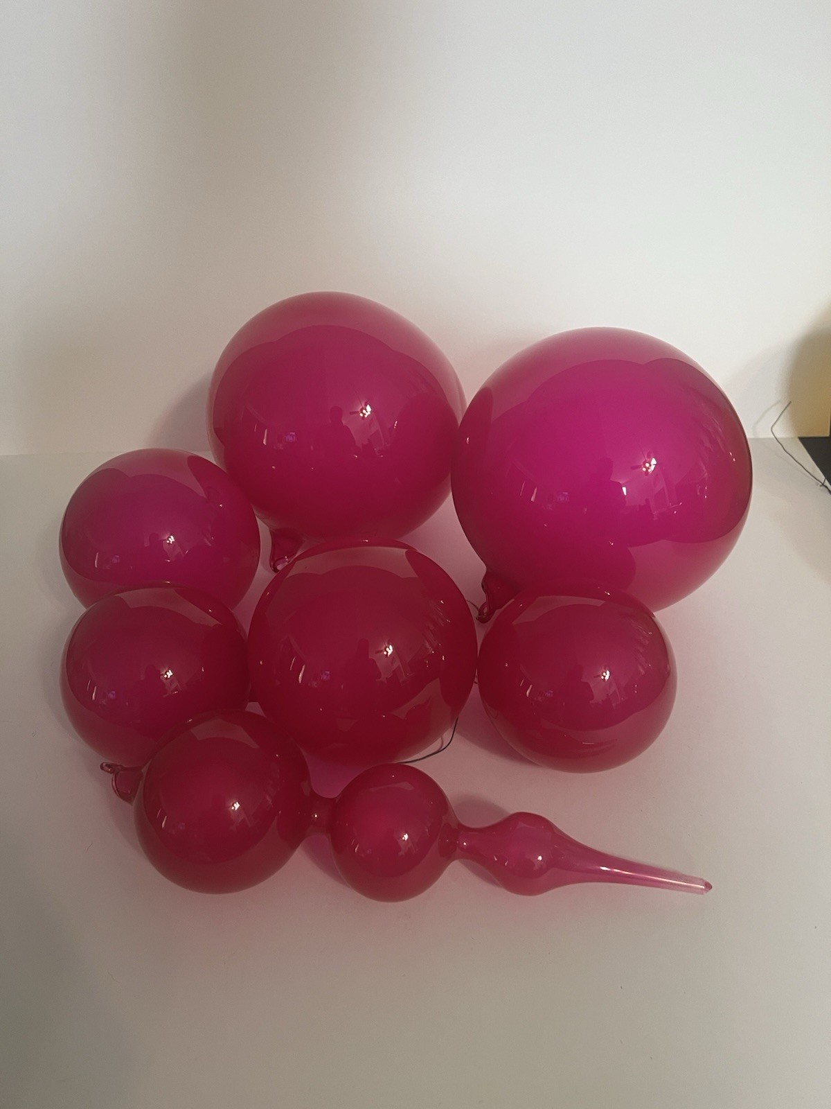 Vintage MCM Jim Marvin Handblown Glass Bubblegum Ornaments