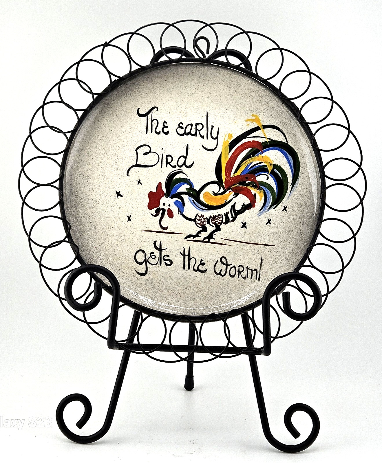 Vintage DeForest California Rooster Plate MCM Kitsch Wall Decor Metal Frame 9 Vintage DeForest California Rooster Plate MCM Kitsch Wall Decor Metal Frame 9