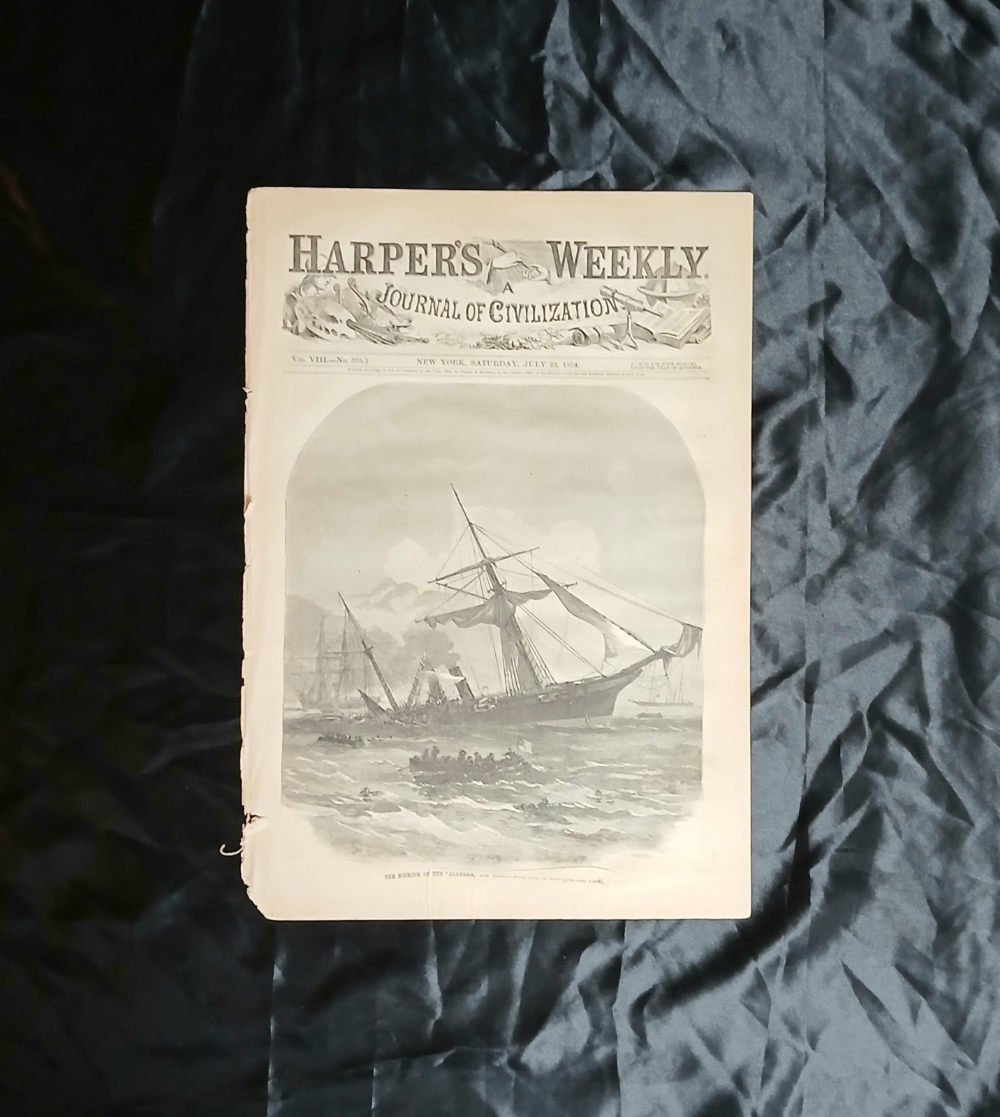 Original Complete Civil War Era July 23, 1864 Harpers Weekly 