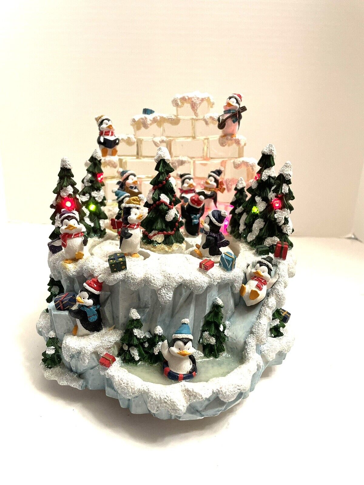 San Francisco Music Box Company Rotating Christmas Penguins