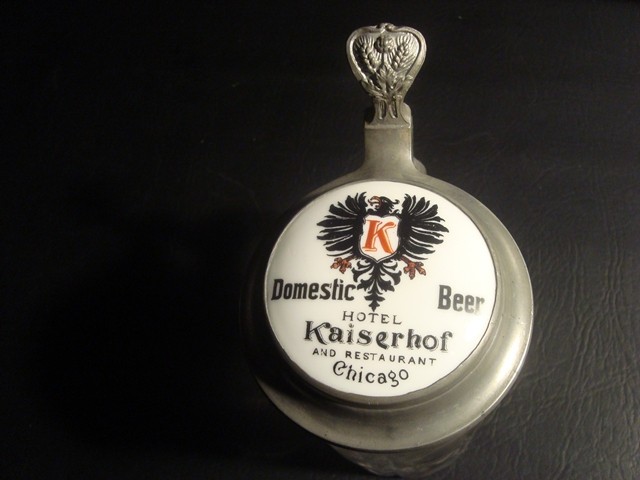 Circa 1910 Kaiserhof Hotel Porcelain Insert Stein, Chicago