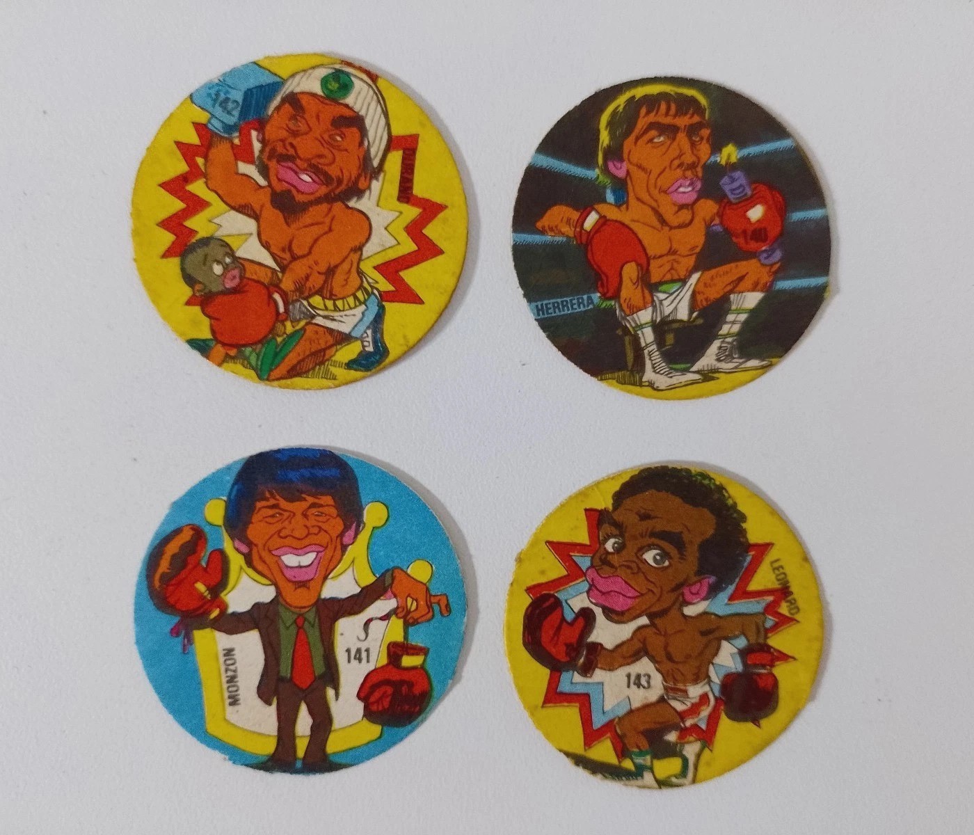 1981 SUGAR RAY LEONARD • DURAN • MONZON CRACK Chapitas Disc Set Argentina Rare