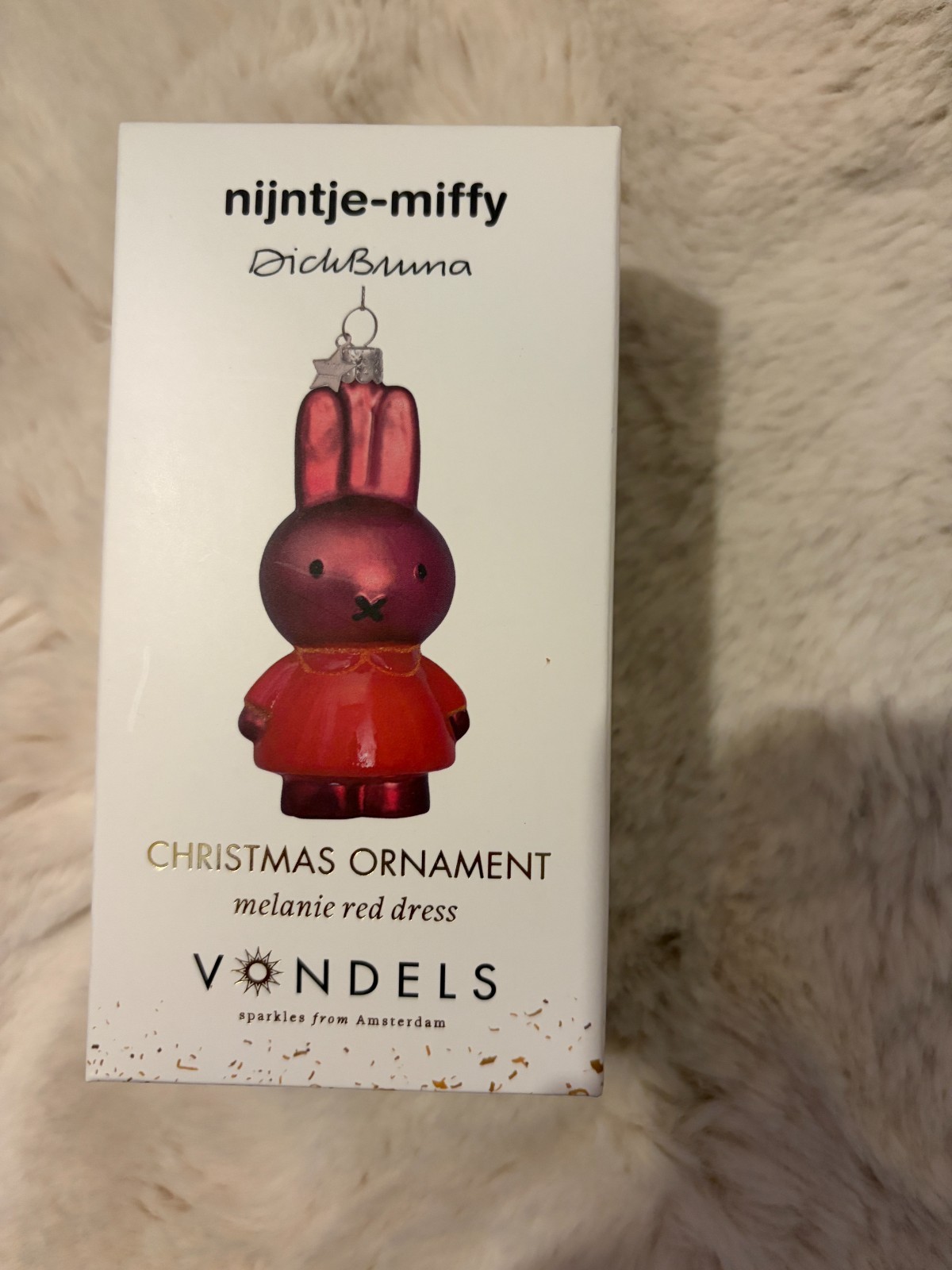 Nijntje Miffy - Vondels Christmas Ornament Melanie Red Dress / New in Sealed Box