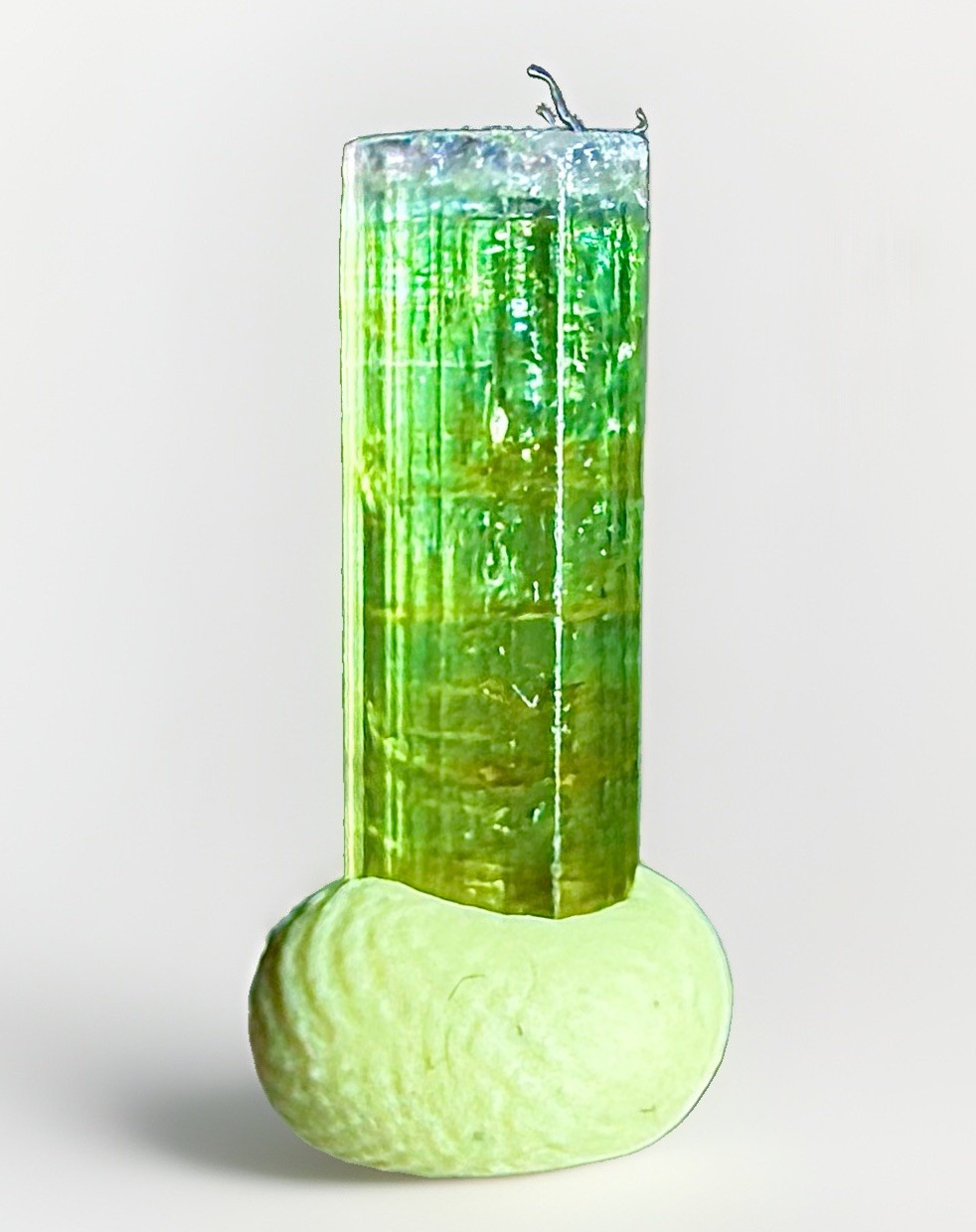 Rare Brilliant Neon Green Purple Tip Tourmaline Crystal Natural Raw Specimen Rare Brilliant Neon Green Purple Tip Tourmaline Crystal Natural Raw Specimen