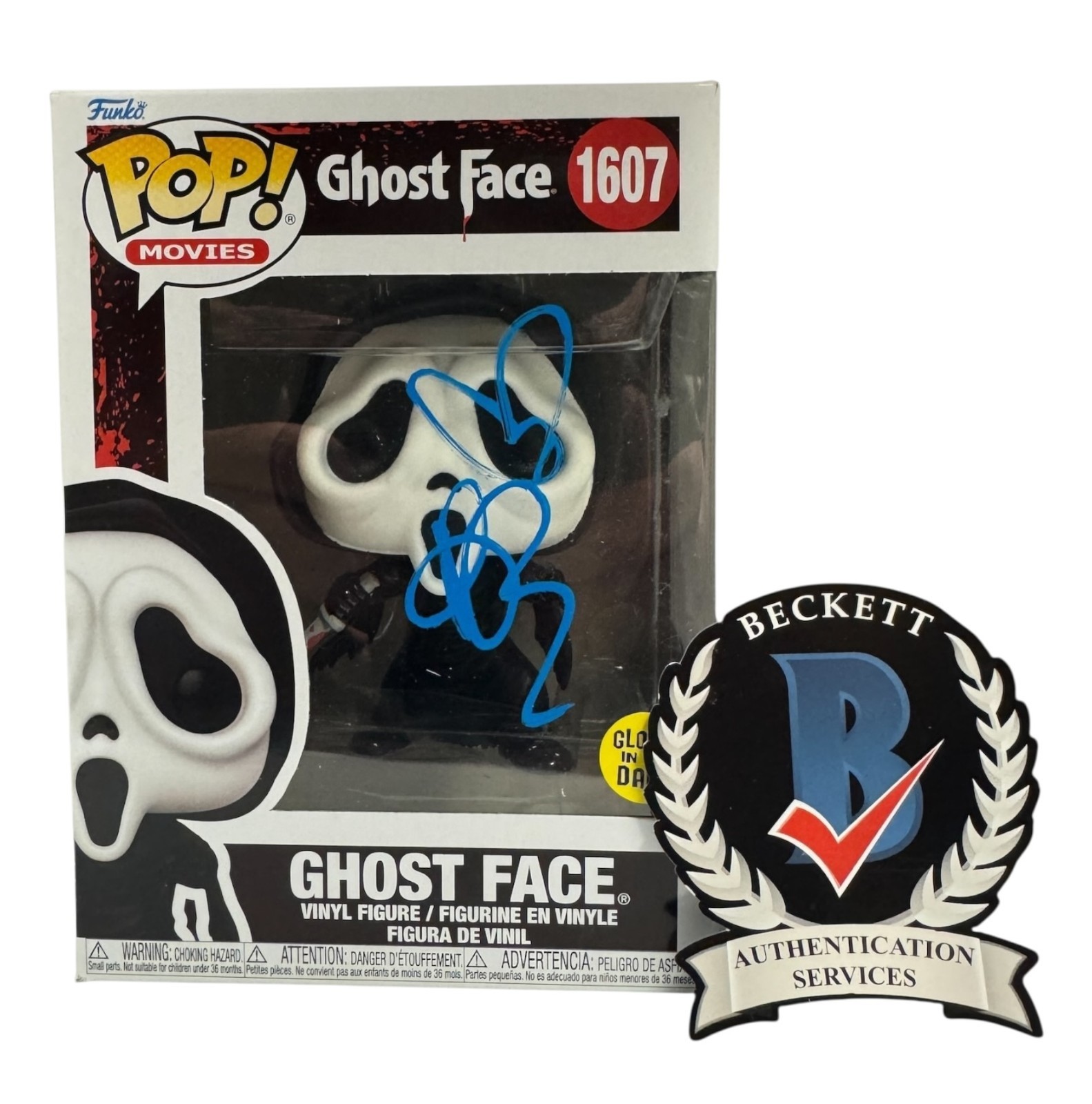 Drew Barrymore Signed Autograph Scream 1607 Funko Pop Beckett BAS Ghost Face