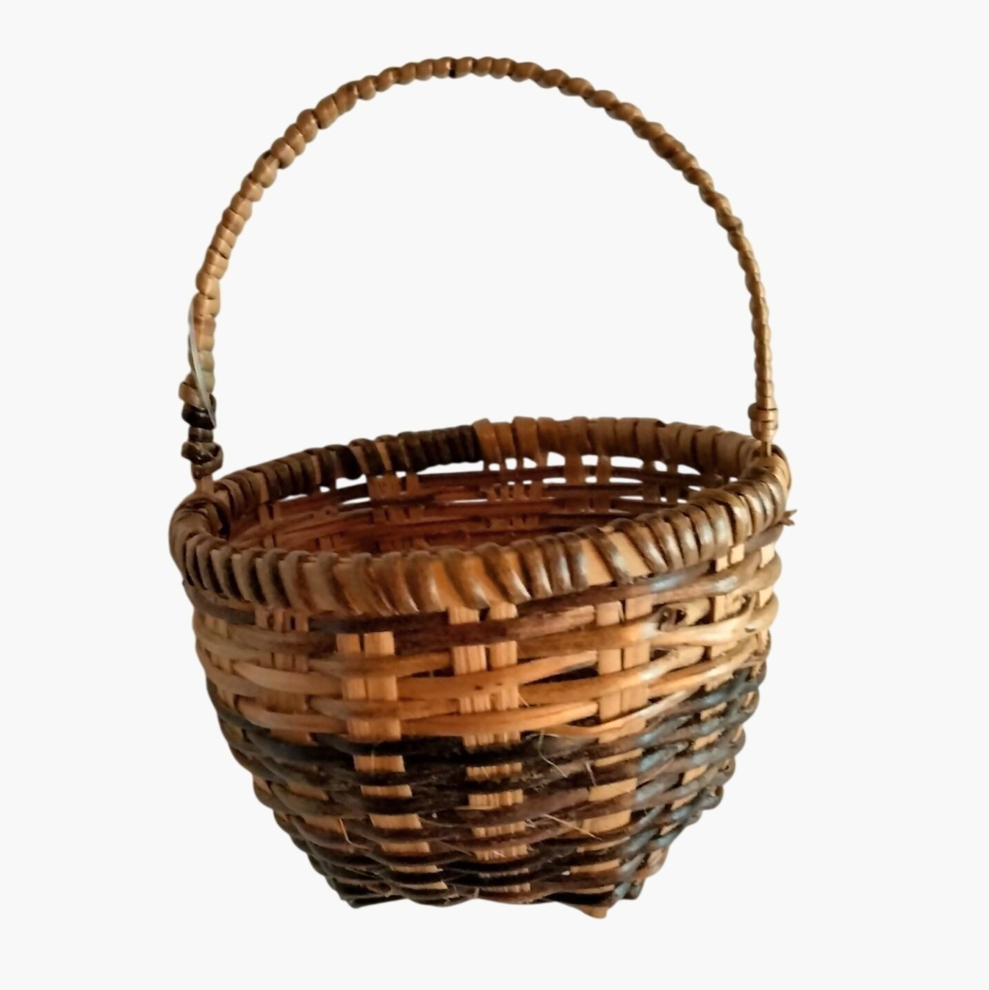  Darice Mini Woven Basket Brown Round Design Easter Miniature Farmhouse 