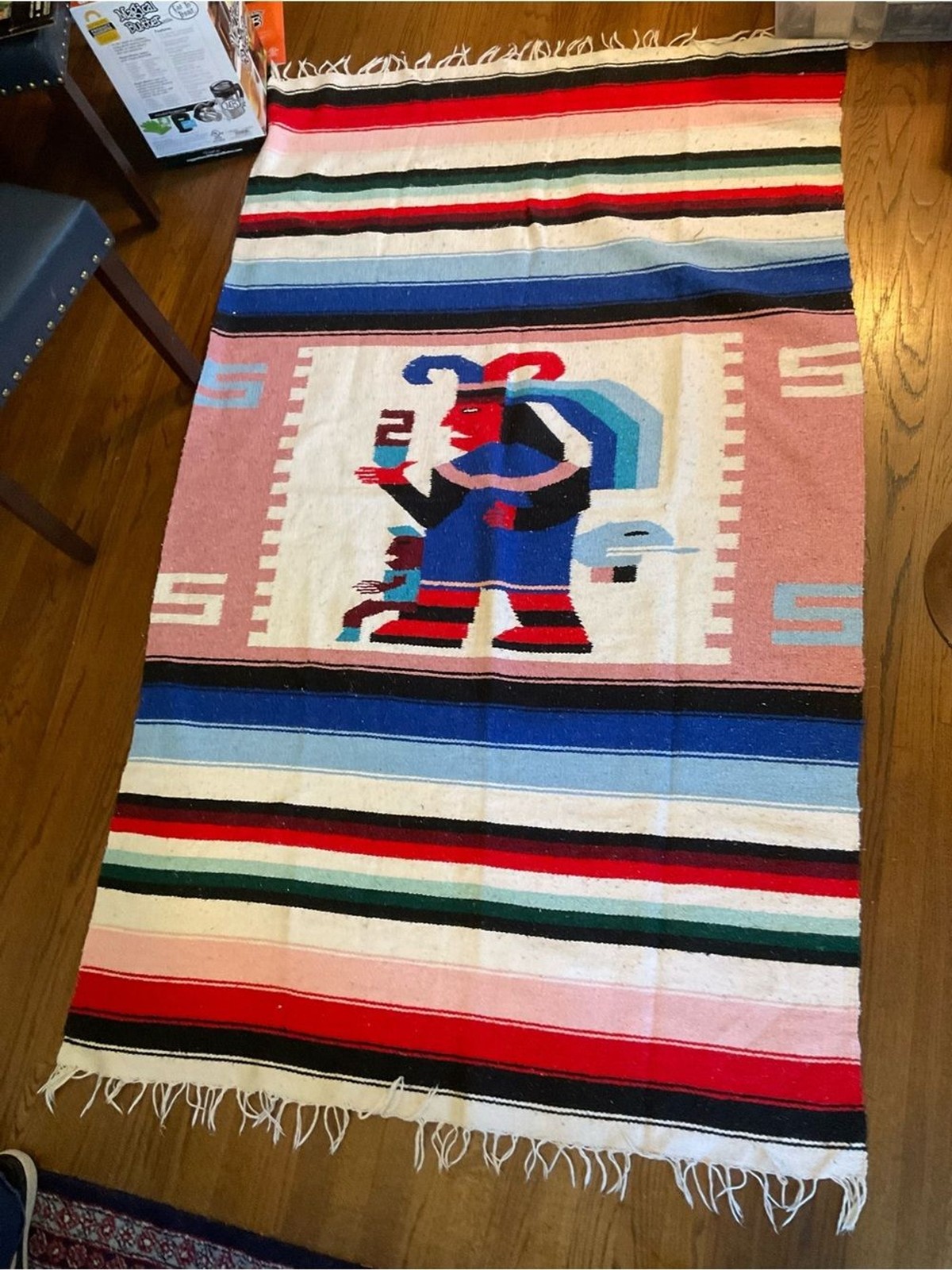Vintage Mexican Zapotec Pictorial Wool Rug