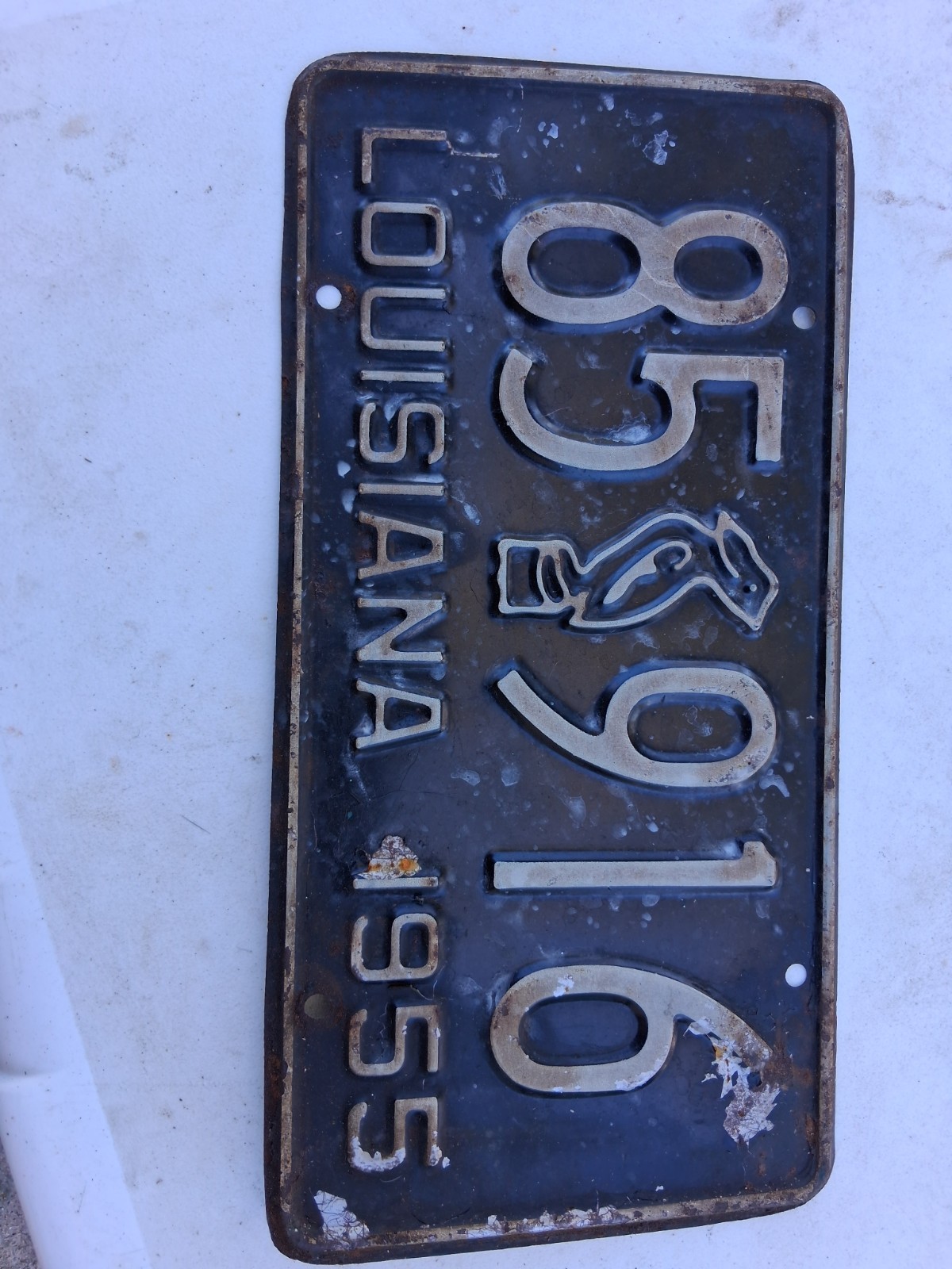 Vintage 1955 Louisiana State License Plate Tag 85-916