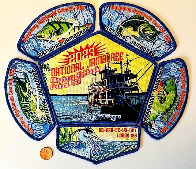 OA HO-NAN-NE-HO-ONT 165 BSA ALLEGHENY CSP 2023 JAMBOREE 6-PATCH JSP FISH 65 MADE