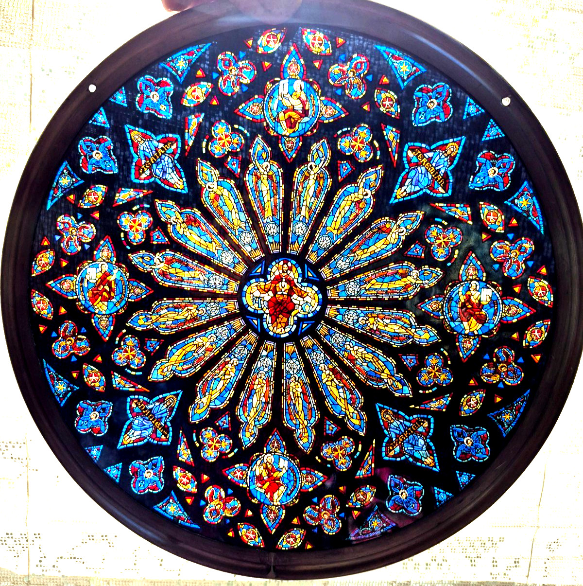 VtG Glassmasters Stained Glass St John Cathedral Rose Window Suncatcher 10.5