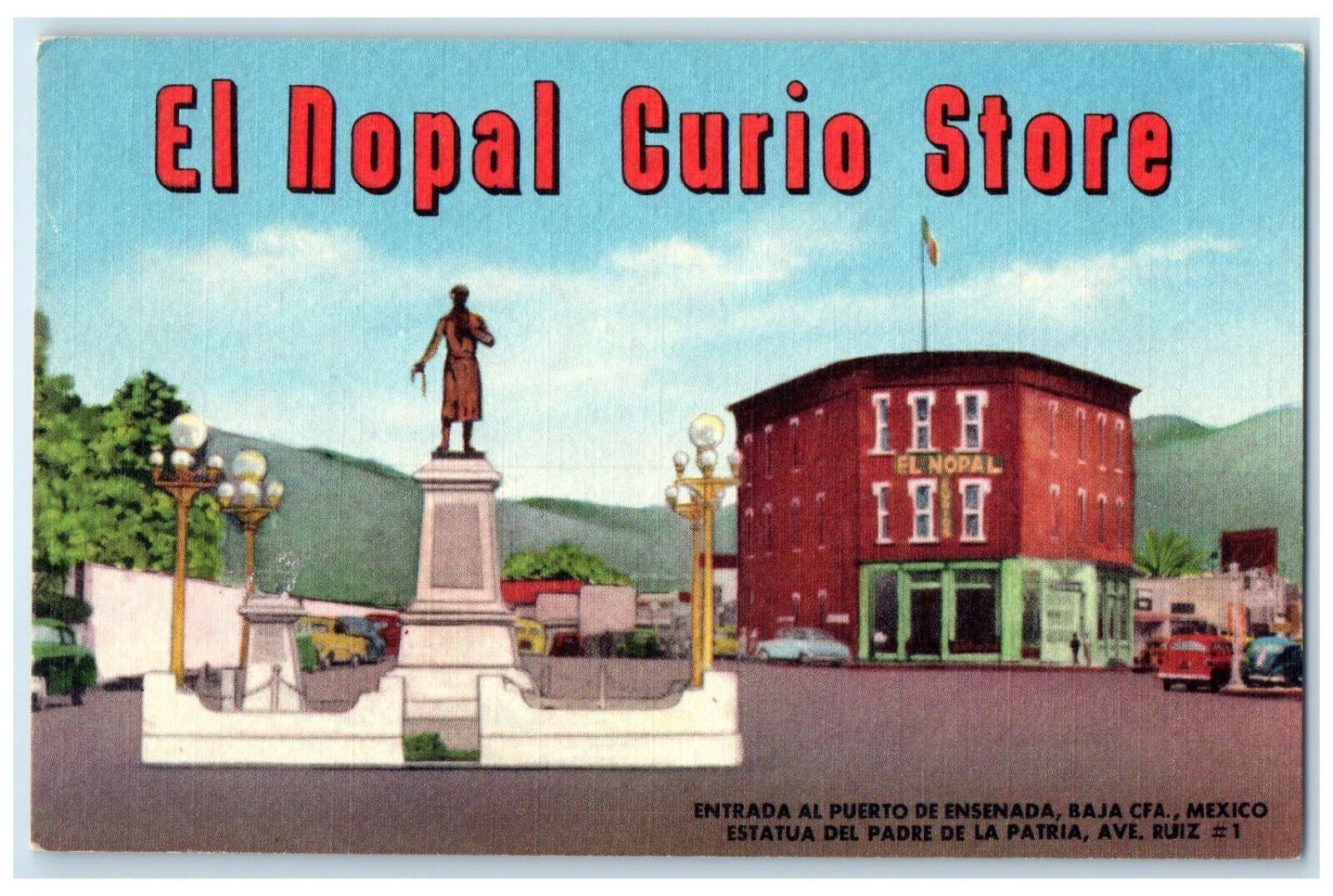 c1950\'s El Nopal Curio Store Ensenada Baja California Mexico Postcard
