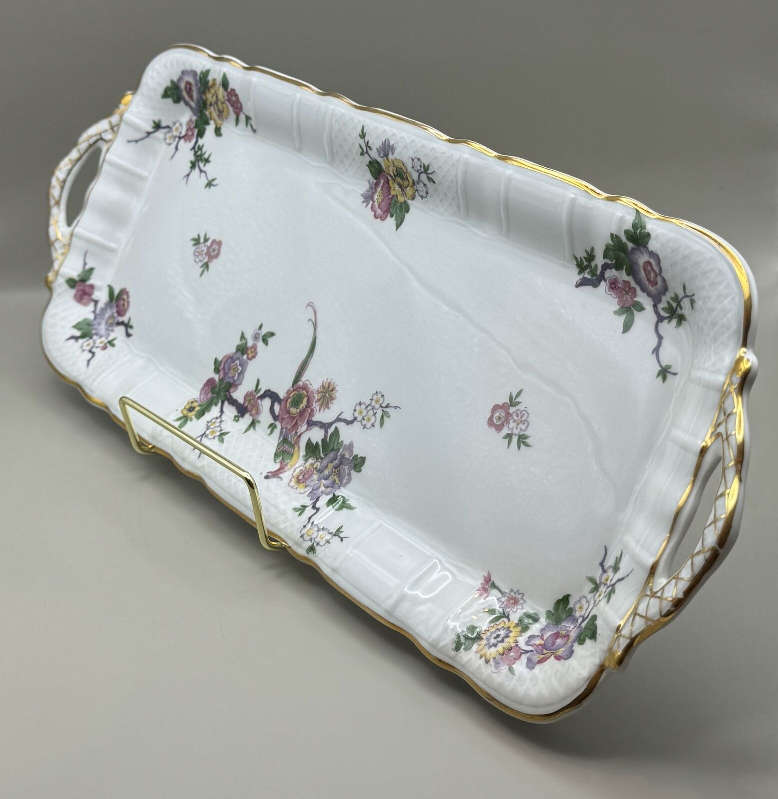 Elegant L. Bernardaud & Co Limoges Porcelain Sandwich Platter - Floral Motif
