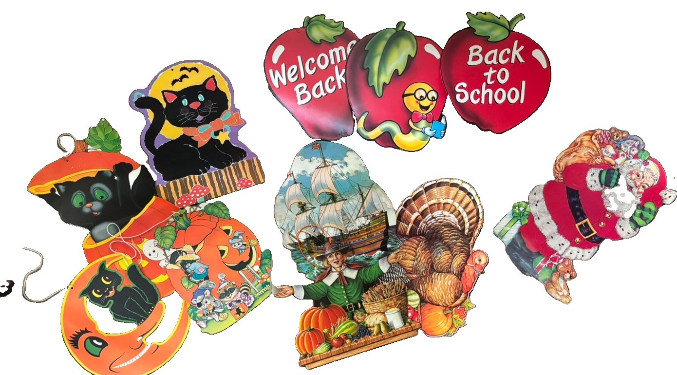 Vintage Thanksgiving Die Cut Cutouts Unbranded Wall Classroom Decorations 1980’s