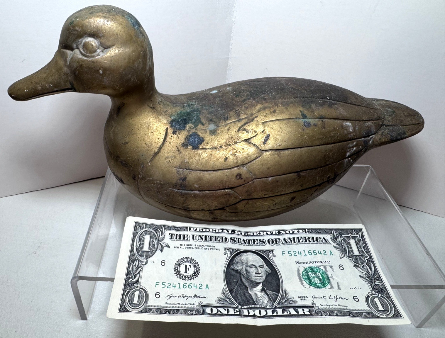 Vintage Mid Century Solid Brass Duck 11\ Vintage Mid Century Solid Brass Duck 11\