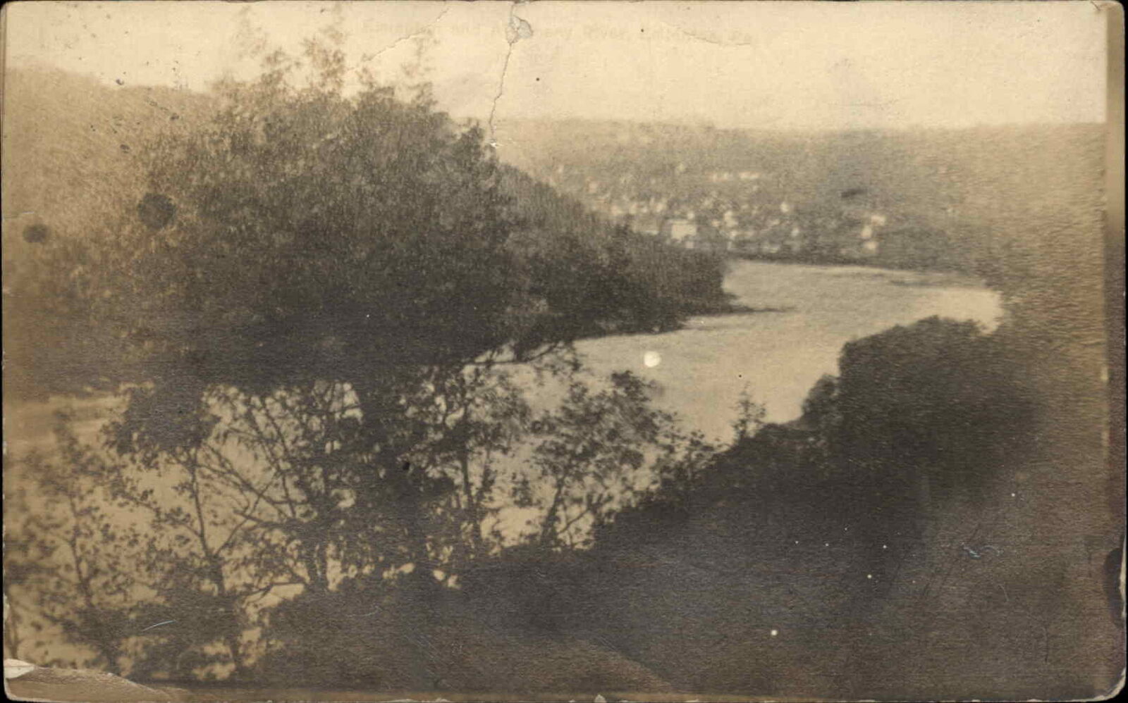 Emlenton Pennsylvania PA River Town View c1910 Real Photo Postcard