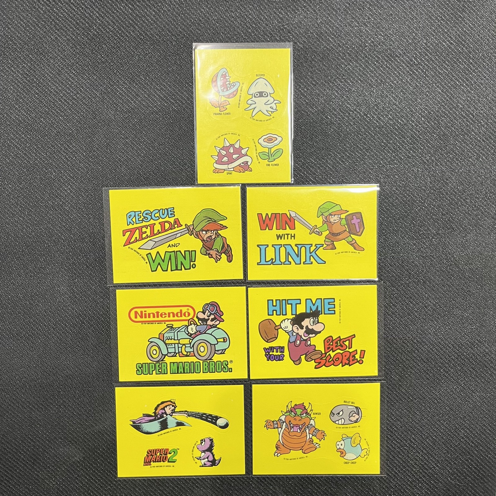 1989 Topps Nintendo Game Tips Stickers Lot of 7 Zelda Mario Link