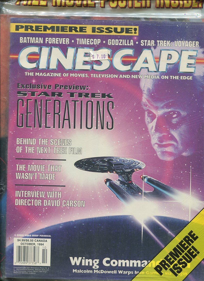 Cinescape Oct. 1994 Batman Forever  Star Trek Generations Factory Bagged  MBX23