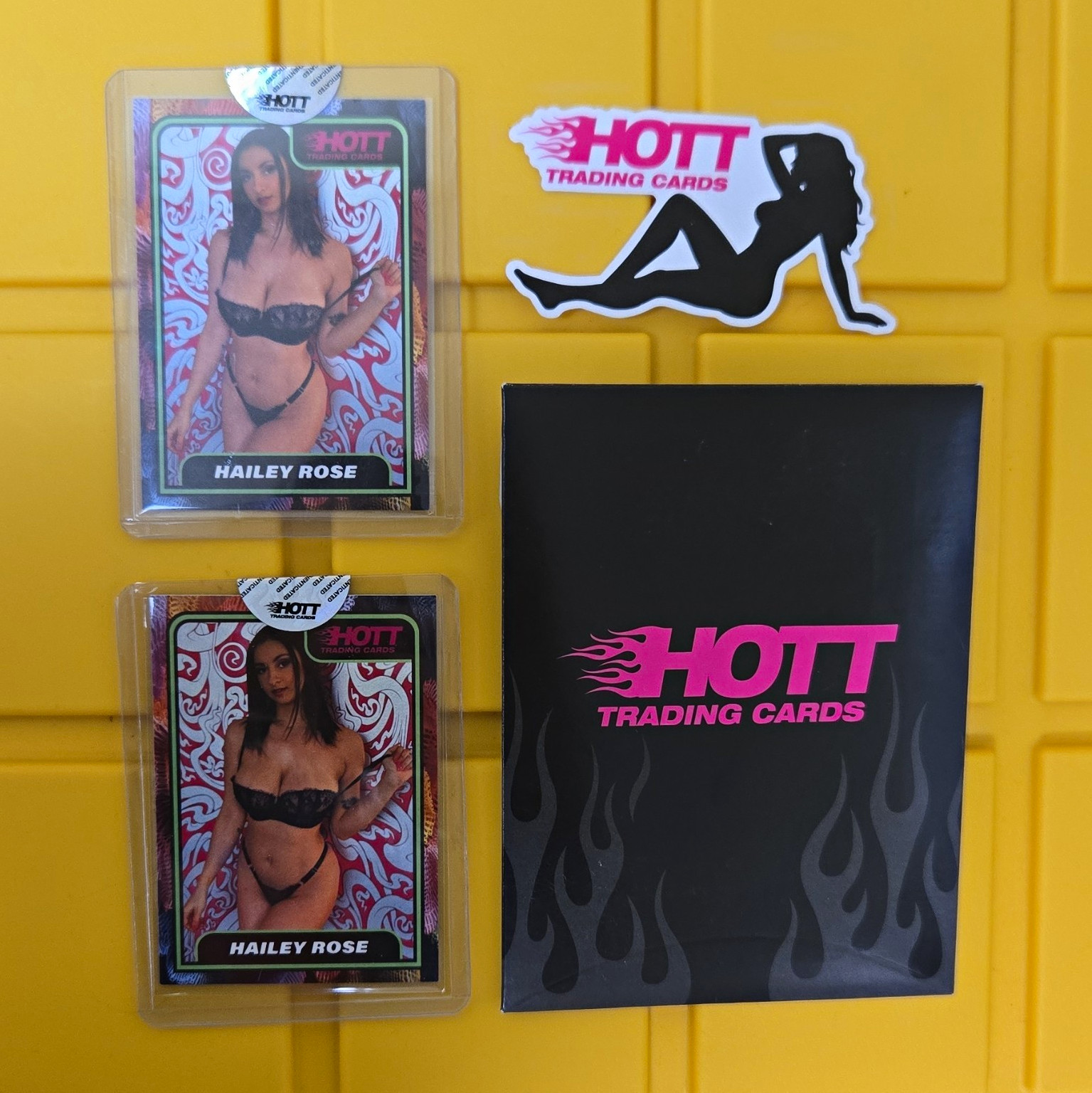 HOTT Trading Cards Hailey Rose  2-Card Lot 2025 with Sticker And Envelope