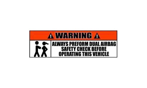 Warning Sign Stickers Always Perform Air Bag Checks Decal 2 PACK DC 049