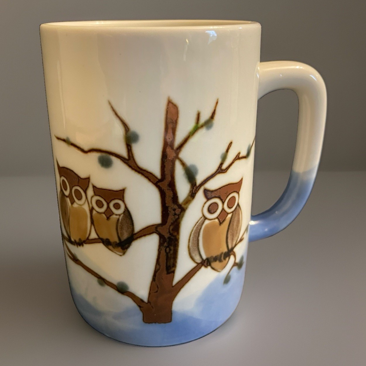 Vintage Otagiri Owl Family In Tree Stoneware Ceramic Coffee Mug Nice Gift