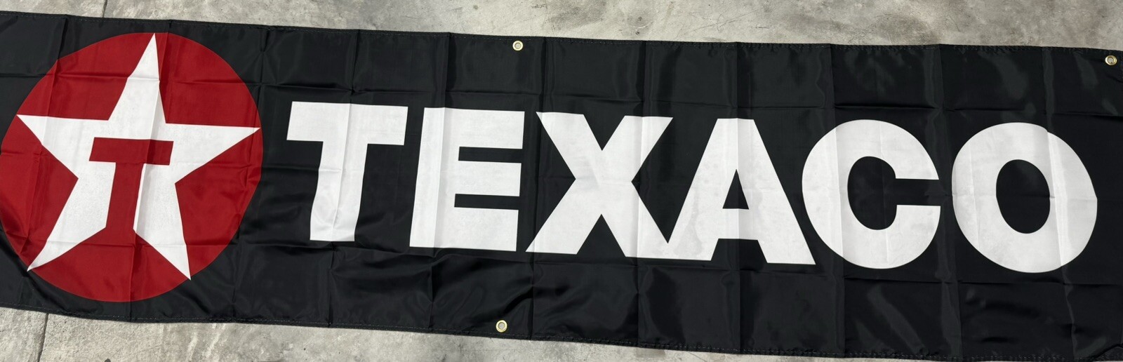 Beautiful TEXACO GAS OIL BANNER MURAL MANCAVE 2x8ft Beautiful TEXACO GAS OIL BANNER MURAL MANCAVE 2x8ft