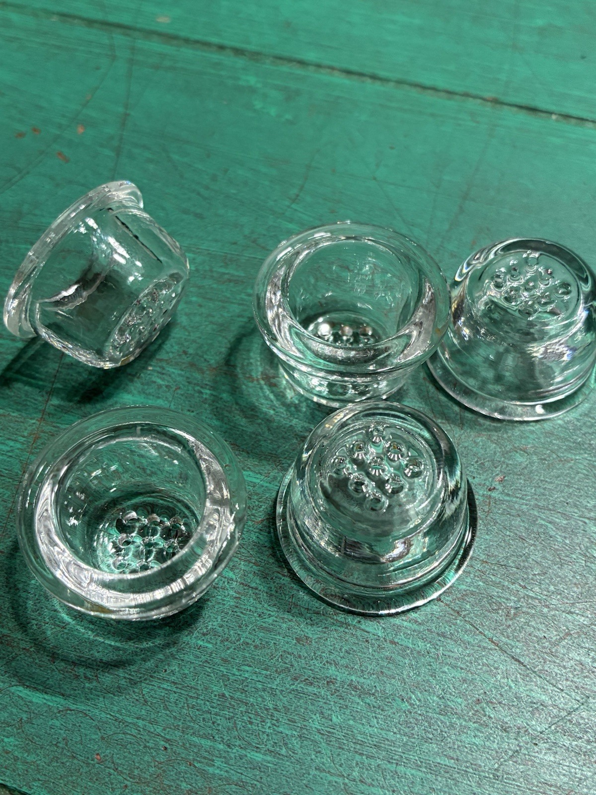 5pcs Glass Bowl Small 9 Holes Honeycomb Screen for Pipe Replace 