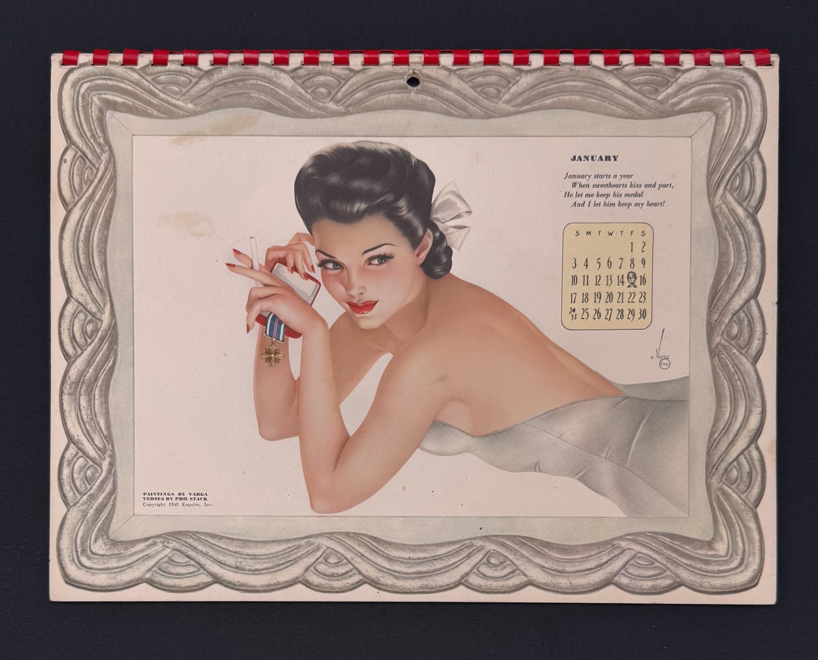 1943 Esquire Varga Girl Calendar Complete 12 Month Alberto Vargas Pin-Up