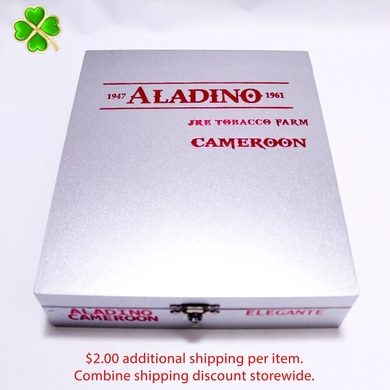 Aladino Cameroon Elegante Empty Wood Cigar Box 7.5\
