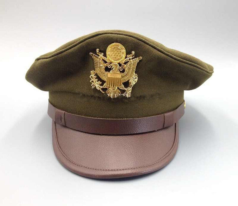 SIZE XL WW2 US ARMY AIR CORPS FORCE OFFICER VISOR CAP golden EAGLE INSIGNIA HAT