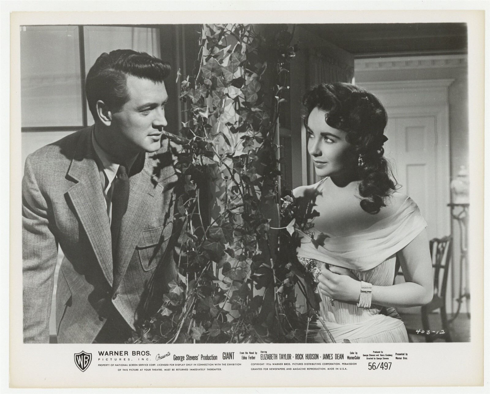 Elizabeth Taylor, Rock Hudson 1956 Giant 8x10 Original Photo James Dean J10860