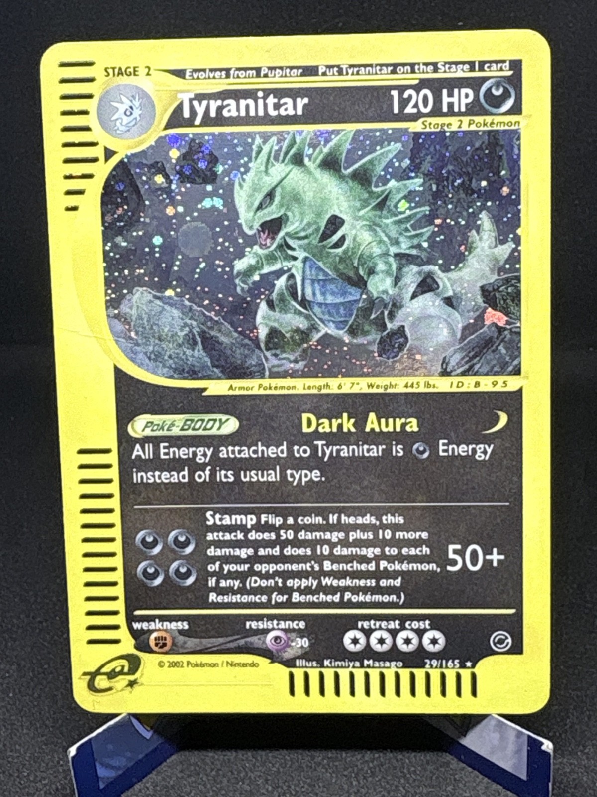 Pokemon Tyranitar Expedition 29/165 Holo - MP - ENG - 2002 Vintage Masago
