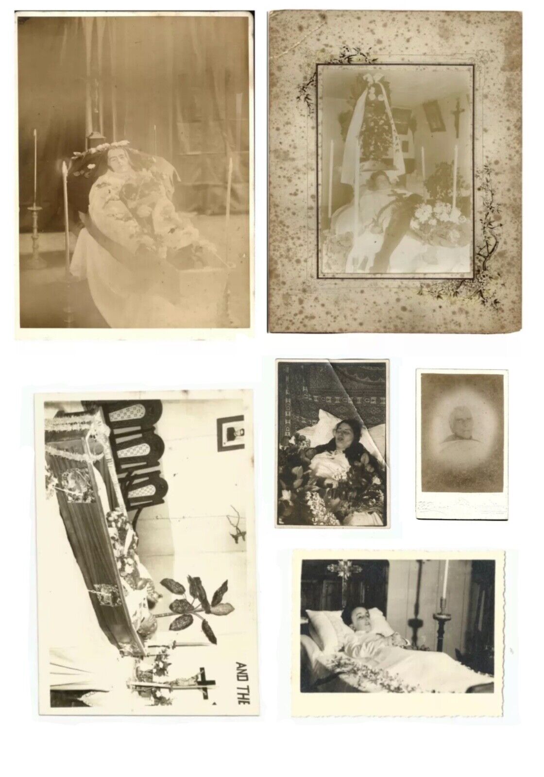 POST MORTEM batch rare death bed cabinet card Cdv photo snapshot antique priest 