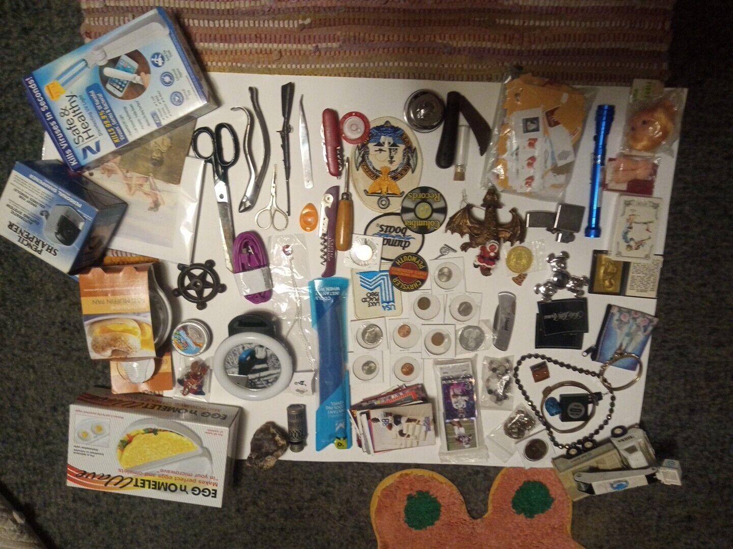 junk drawer lot Vintage,New, Knifes, Jewelry,Coins, Collection,