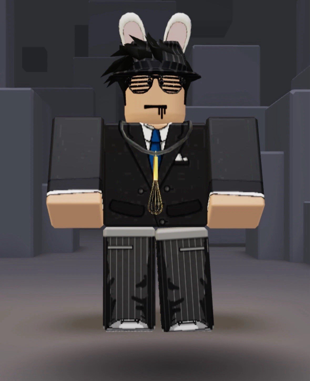 Roblox 2008 with Game Item Bunny Ears, Pinstripe Fedora, Sunglasses, Suit