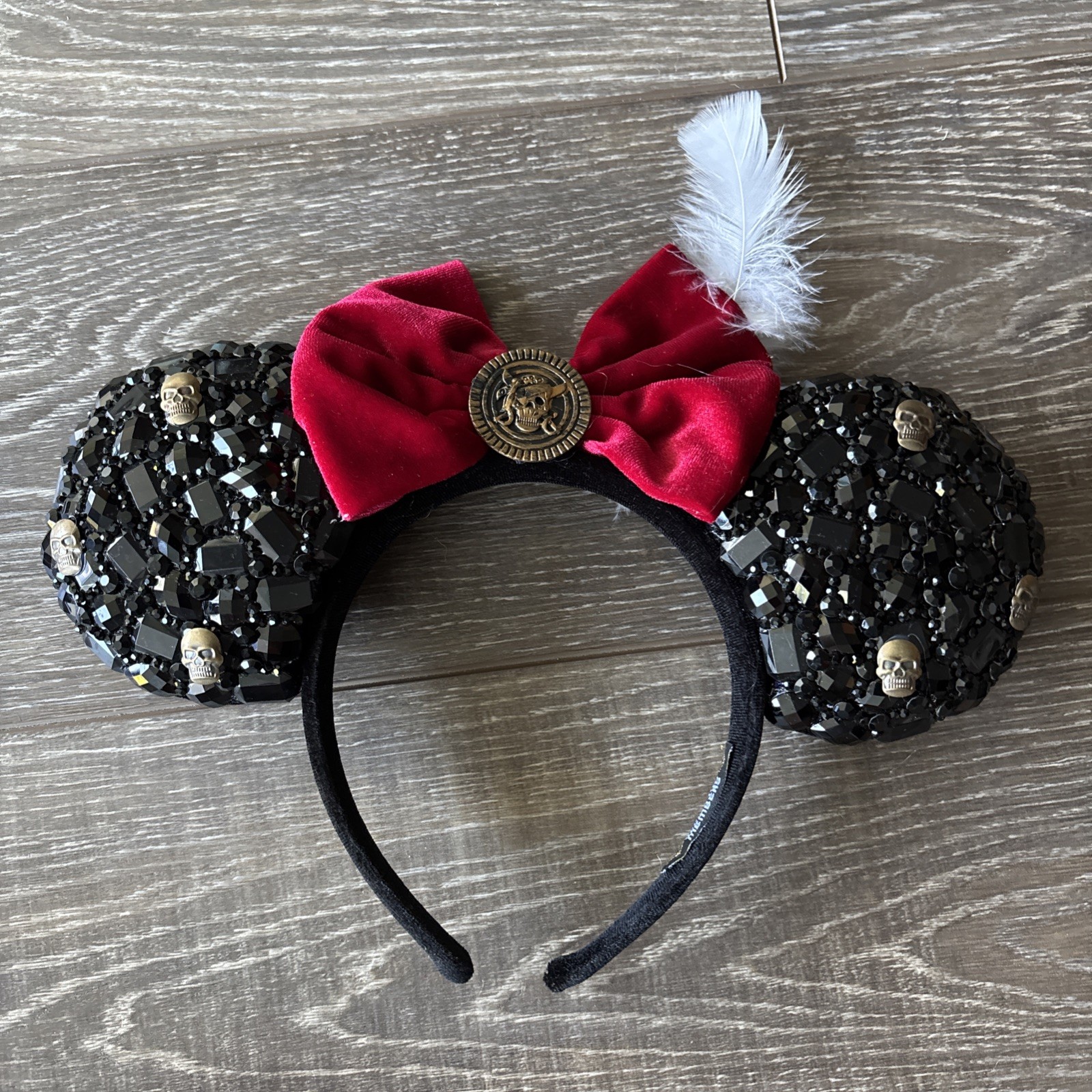 Sparkling Members Pirates Of The Caribbean Minnie Ears Red & Black with Feather