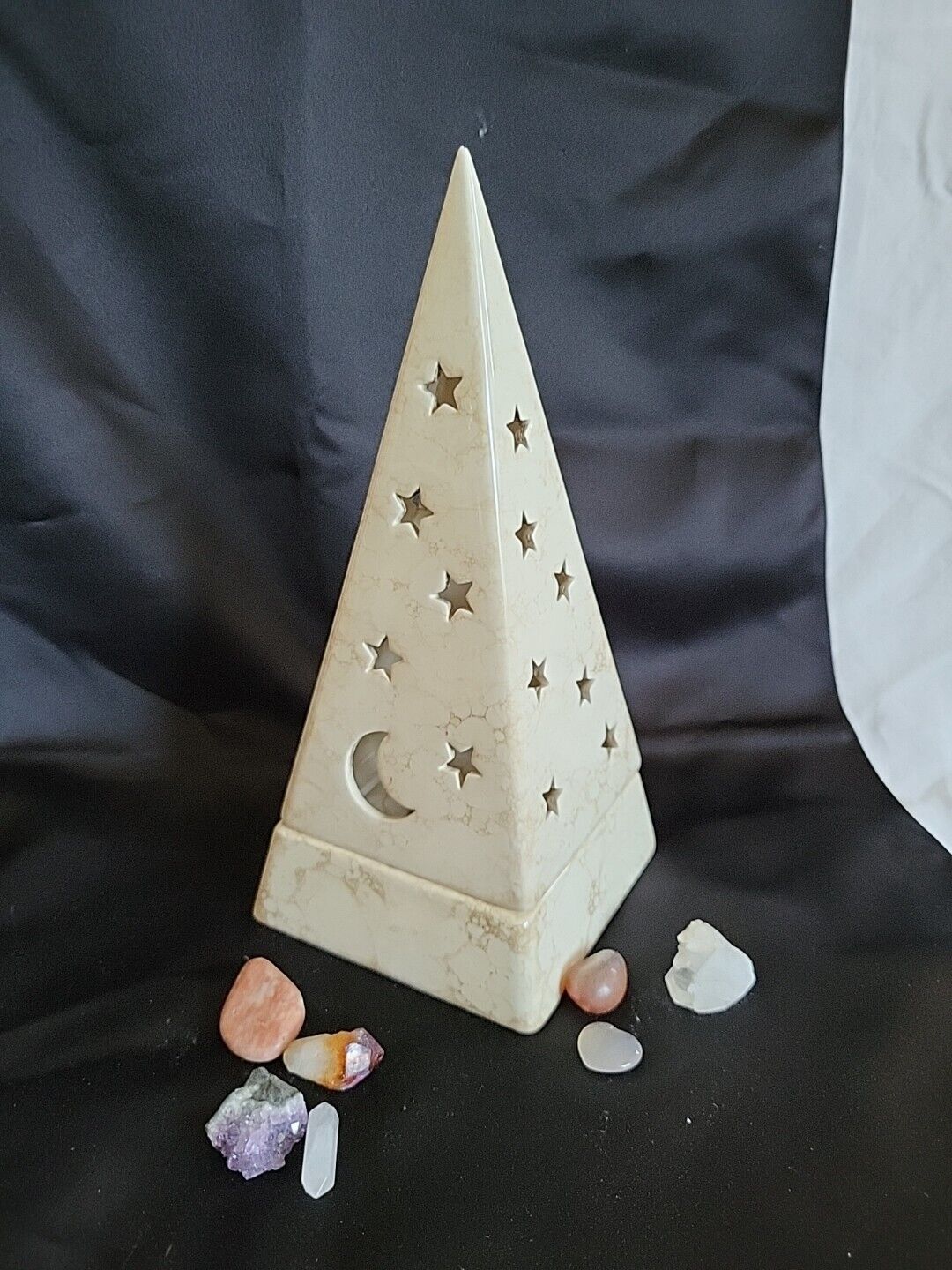Pyramid Moon & Stars Galaxy Tea Lite By Party Lite Beautiful W/ Candle A Must Ha