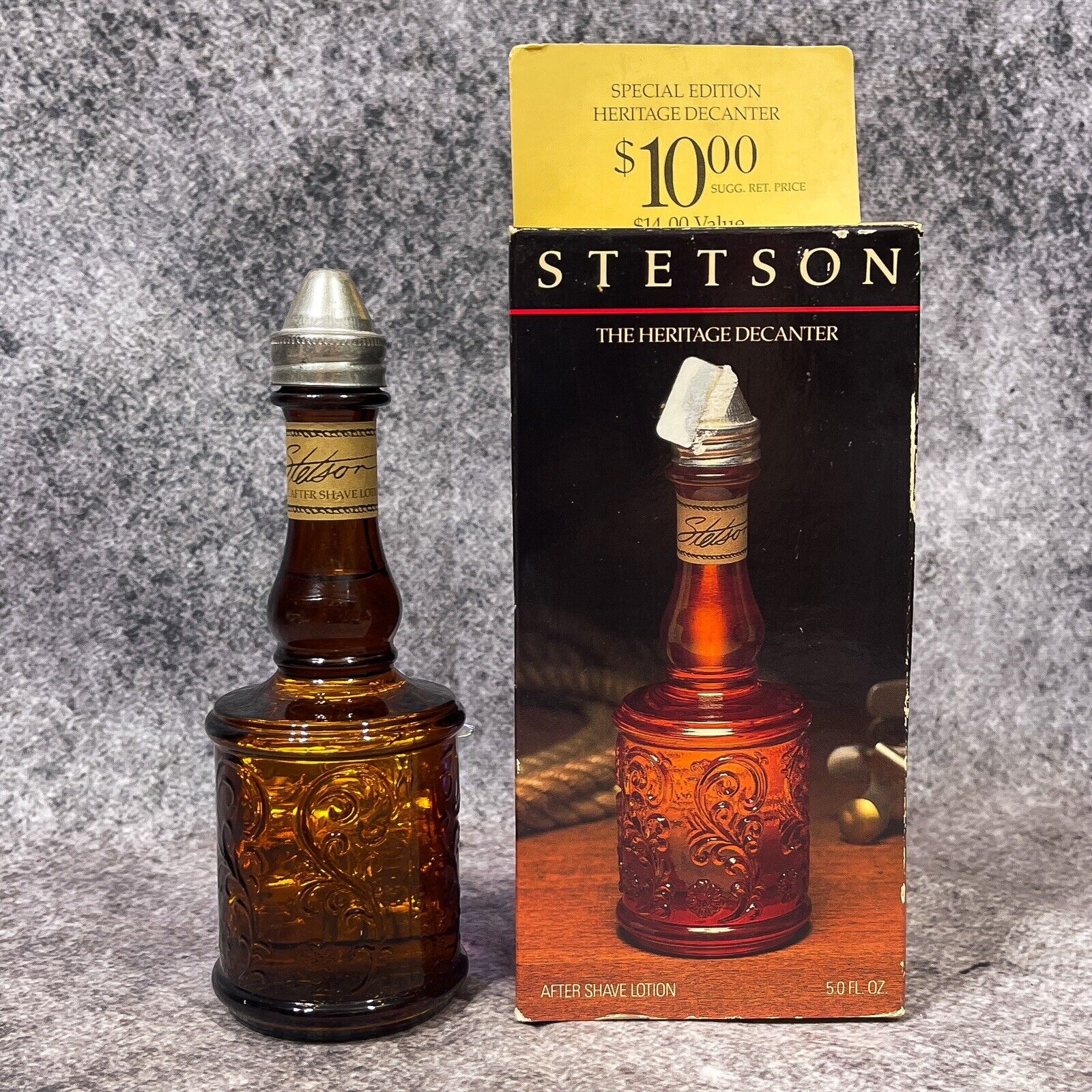 Stetson The Heritage Decanter After Shave Lotion 5 Fl. Oz. Vintage New W Box