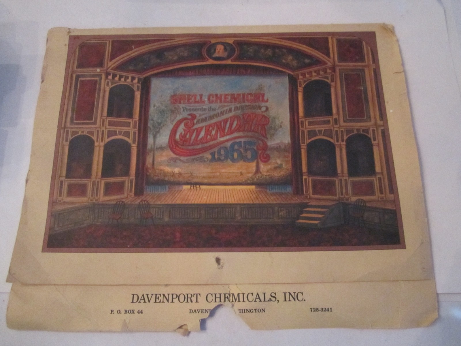 1965 SHELL CHEMICAL COMPANY CALENDAR - COMPLETE - UNUSED - SPECTACULAR GRAPHICS