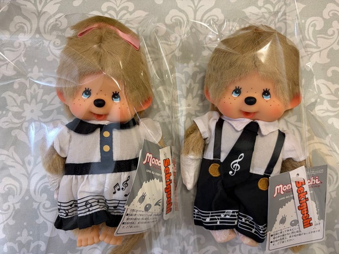 [Discontinued/Extremely Rare] Musical Note Monchhichi Set - Blue Eyes (Boy &