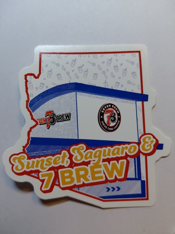 7 Brew State Shaped Sticker You Pick 7 Brew State Shaped Sticker You Pick